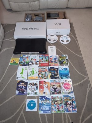 Nintendo Wii Schwarz Konsole Bundle OVP - 19 Spiele - Mario Galaxy 2, Mario Bros