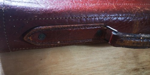 Retro Satchel Bag Vintage brown thick leather briefcase Large - Picture 11 of 13