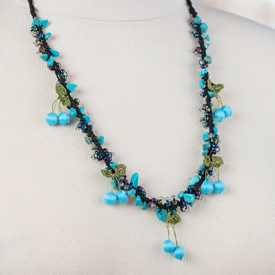 Halskette mit Natural Türkis-Stein | handgemacht Schmuck natürliche Geschenk - Bild 2 von 3