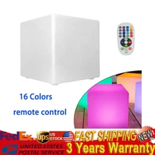 16 RGB Cube Seat Party Club Bar Chairs Furniture LED Color Changing Stool Tables