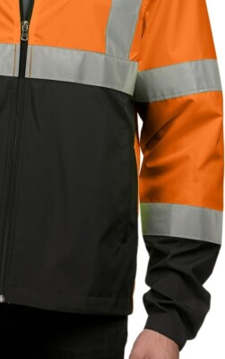 Men's Tri Mountain Class 3 Hi Vis Reflective Tape Safety Jacket