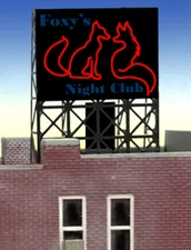 Miller Engineering ~ N or Z Scale ~ Foxy's Animated Rooftop Billboard ~  339010