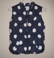 Gymboree Blue and White Polka Dot Puffy Insulated Vest - Size L 10-12 