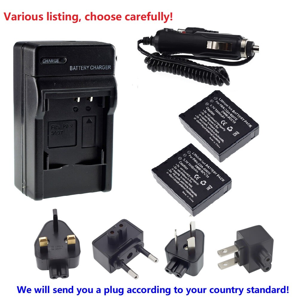 Battery or charger For Panasonic Lumix DMC-TZ3,DMC-TZ2 CGA-S007