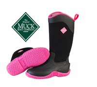 Muck Boot Tack Ii Hi Waterproof Equestrian Work Boot Black & Pink Muck Boot Tack Ii Hi Waterproof Equestrian Work Boot Black & Pink