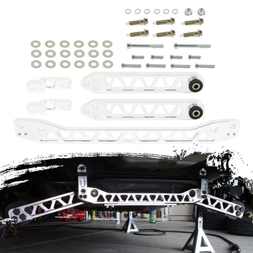 Rear Lower Control Arms Subframe Brace for 01-05 Honda Civic DX ES LX EX Silver - Foto 5 di 15