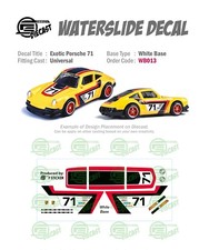 WB 013 WHITE BASE Waterslide Decals EXOTIC PORSCHE71 For Custom 1:64 Die cast