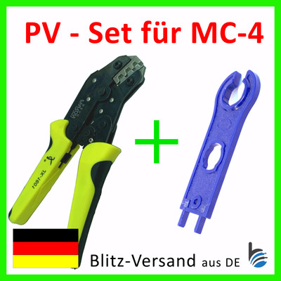 Crimpzange für MC-4 + Montageschlüssel Photovoltaik Montage Set Balkonkraftwerk