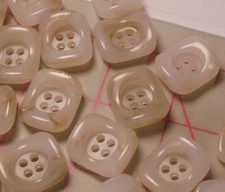 20 Buttons SMALL Off White Golden Marbelized Effect Deep Set 4 Hole 5/8" Italy