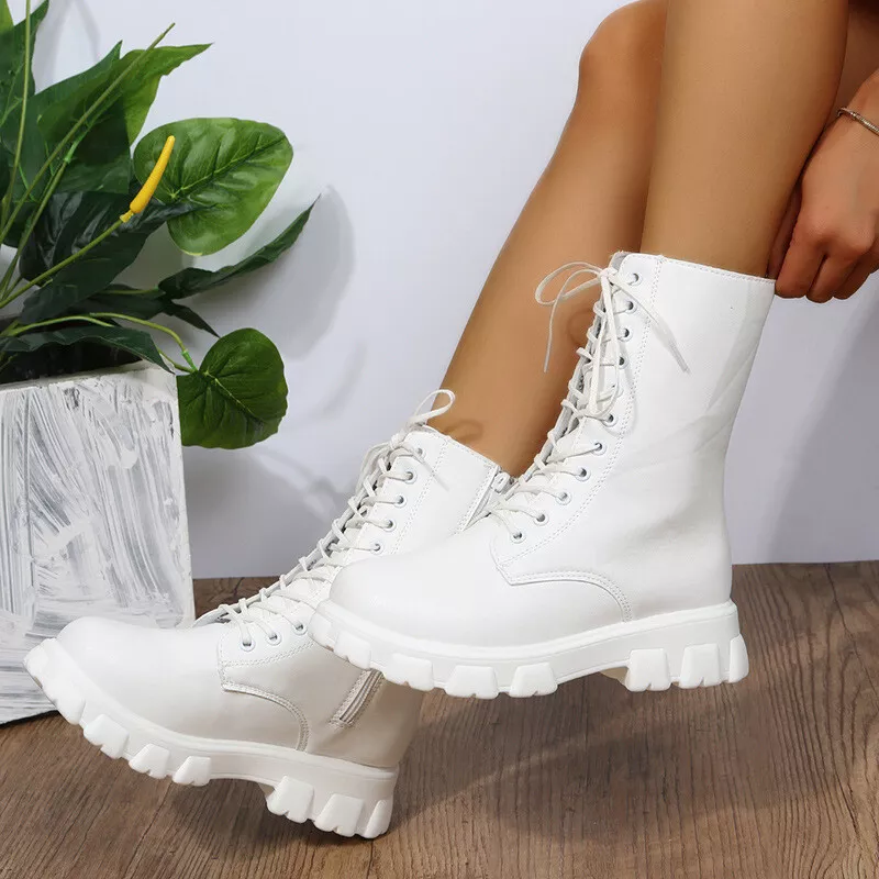 White lace hotsell combat boots