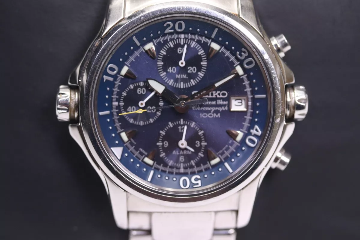 Seiko the great sales blue chronograph 100m Seiko the great sales blue chronograph 100m