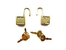 2  Small Metal Padlock Mini   Tiny Box Lock  with 4 same  Keys