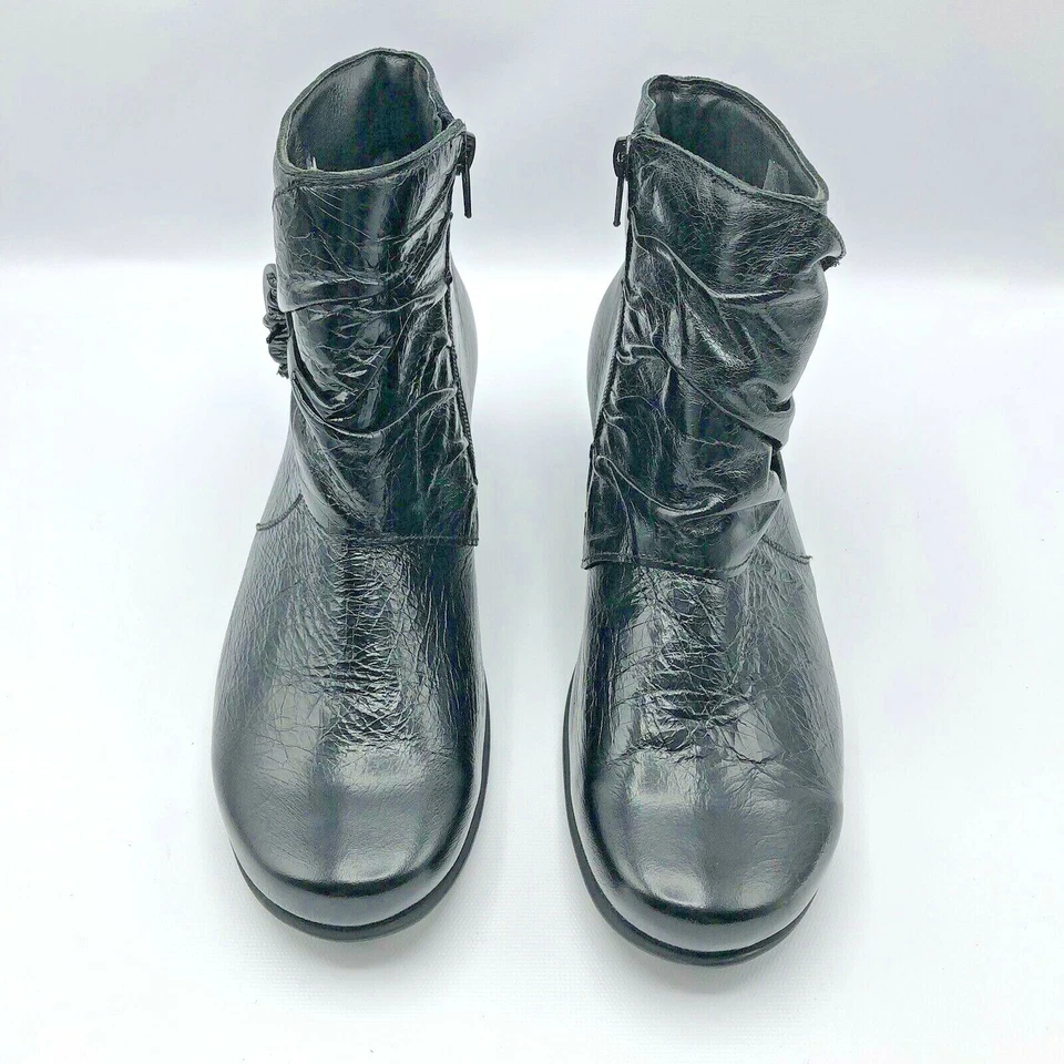 NAOT Mujer Negro Charol Cremallera Botín Zapato Talla 9 EUR 40 Usado Foto 4 de 4