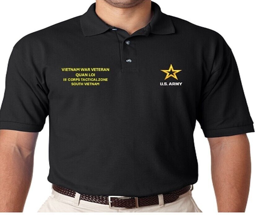 POLO BORDADO QUAN LOI *VETERANO DE VIETNAM*VIETNAM DEL SUR*. LICENCIA OFICIAL