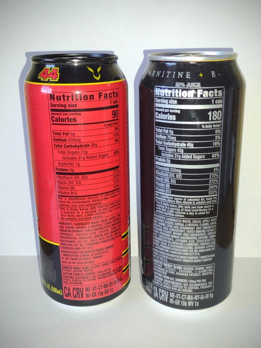 Set of 2 Monster Energy Drink Lewis Hamilton LH44 + RIPPER