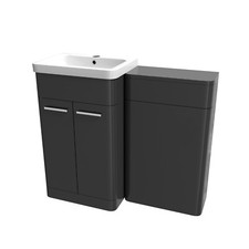 Dark Grey 1000mm Freestanding Cabinet Ceramic Basin & WC Unit