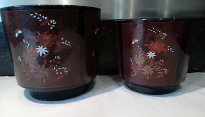 2 Vintage Kunststoff Töpfe Retro Topfpots Ward Darlaston 70er Canton Design 