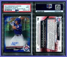 PSA 9 2017 Bowman Chrome Autograph Blue Mojo Refractor Anderson Tejeda /150 POP5