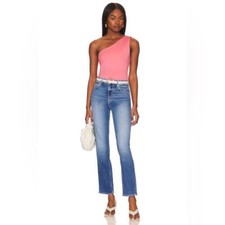 Paige Women's Saveria Bodysuit Medium in Dusty Bubblegum One Shoulder NEW NWOT