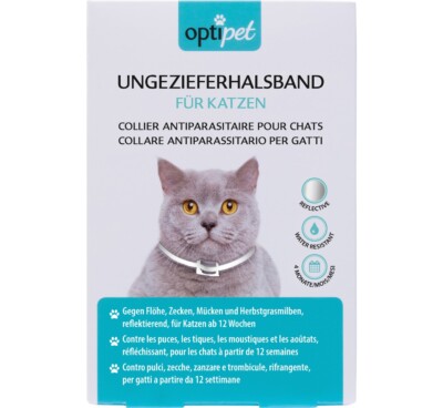 Optipet 1x Ungezieferhalsband Katzen gegen Flöhe Zeckenhalsband Mücken Milben