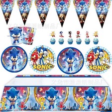 Sonic Kindergeburtstag blau Besteck Set Gebur...
