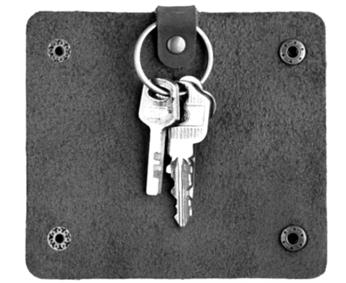 2piece men women key box case Rings holder pocket Leather pouch bag black 597 Foto 4 de 4