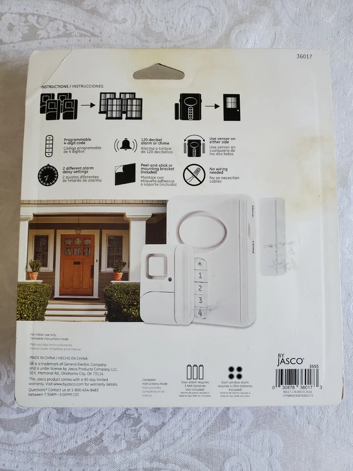GE Personal Security Alarm Kit 36017 White Window Door Alarms - Image 2 of 2