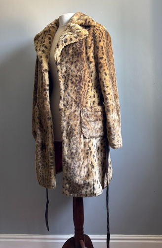 VINTAGE Leopard KUNSTFELL MANTEL 8 10 klein lang wendbar rosa Puppenhaus LESEN!!! - Bild 18 von 22