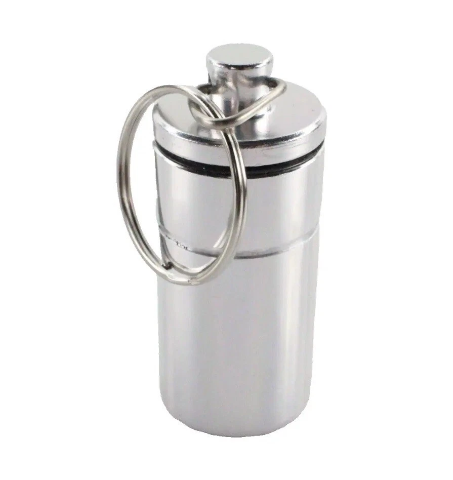 Estuche recordatorio de píldoras herméticas de transporte de 3 quilates llavero anillos RESISTENTE AL AGUA FS Foto 2 de 2