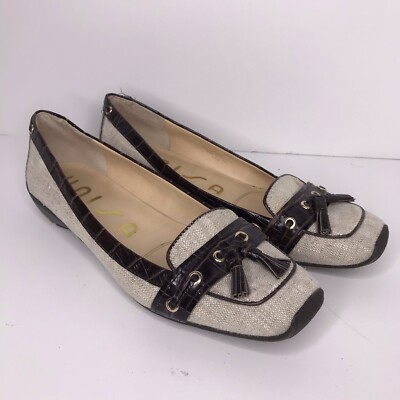 Unisa Unomari Textured Flats Beige Brown Square Toe Tassel Womens Shoes  Size