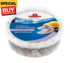 Santa Bremor Herring In Oil With Black Olives 500G - Delicious Pickled Fish Fill