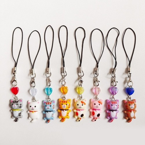 Phone Charm Keychain Heart Phone Strap Lanyard for Women Girls Bag Backpack - Photo 5 sur 16