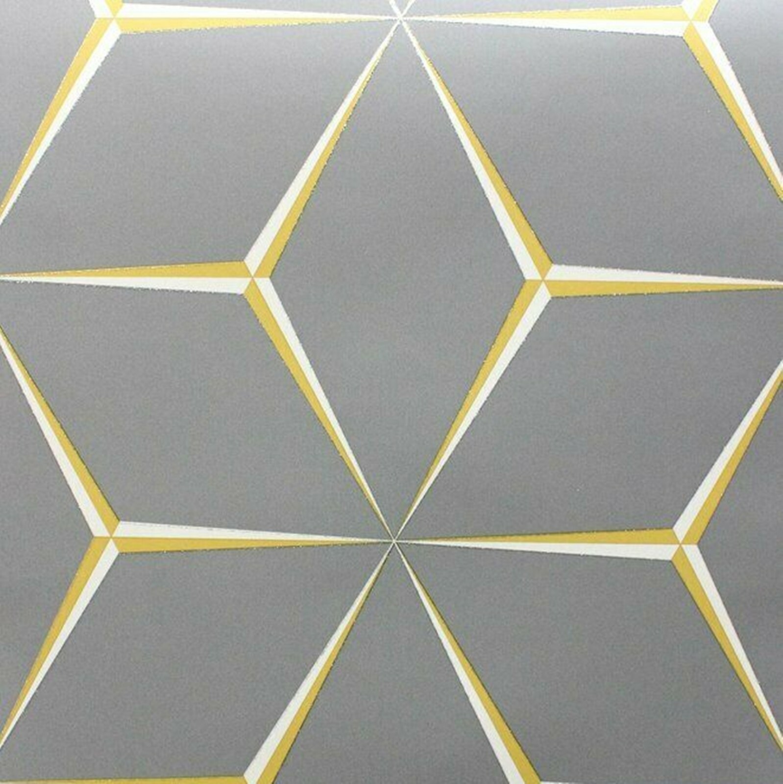Belgravia Harper Mustard Yellow Grey Glitter Geometric Luxury Wallpaper