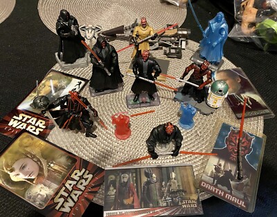 1999-09 Star Wars: Darth Maul Figuren + Gentle Giant Mini Büste, Chrome Karten SCHÖN