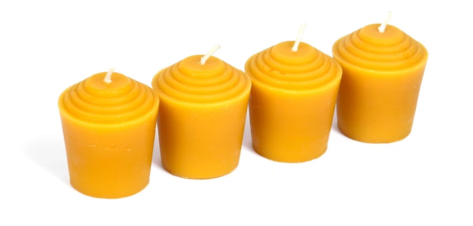 100% Pure Beeswax Votive Candles, Unscented, 15 Hours Each, Packs of 12 or 24 - Image 3 of 4
