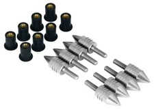 MOTORCYCLE SCREEN BOLTS FAIRING SCREEN BOLTS SILVER SPIKE CUSTOM STYLING