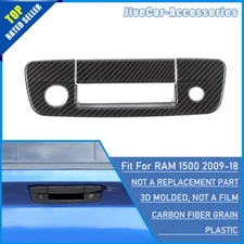 Rear Trunk Tailgate Door Handle Cover Trim For Dodge RAM 1500 10-17 Carbon Fiber
