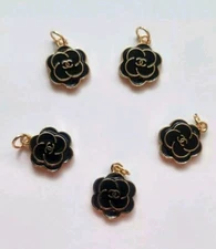 Lot of 5pcs Chanel Vintage Buttons and Zipper Pulls  Metal 15mm