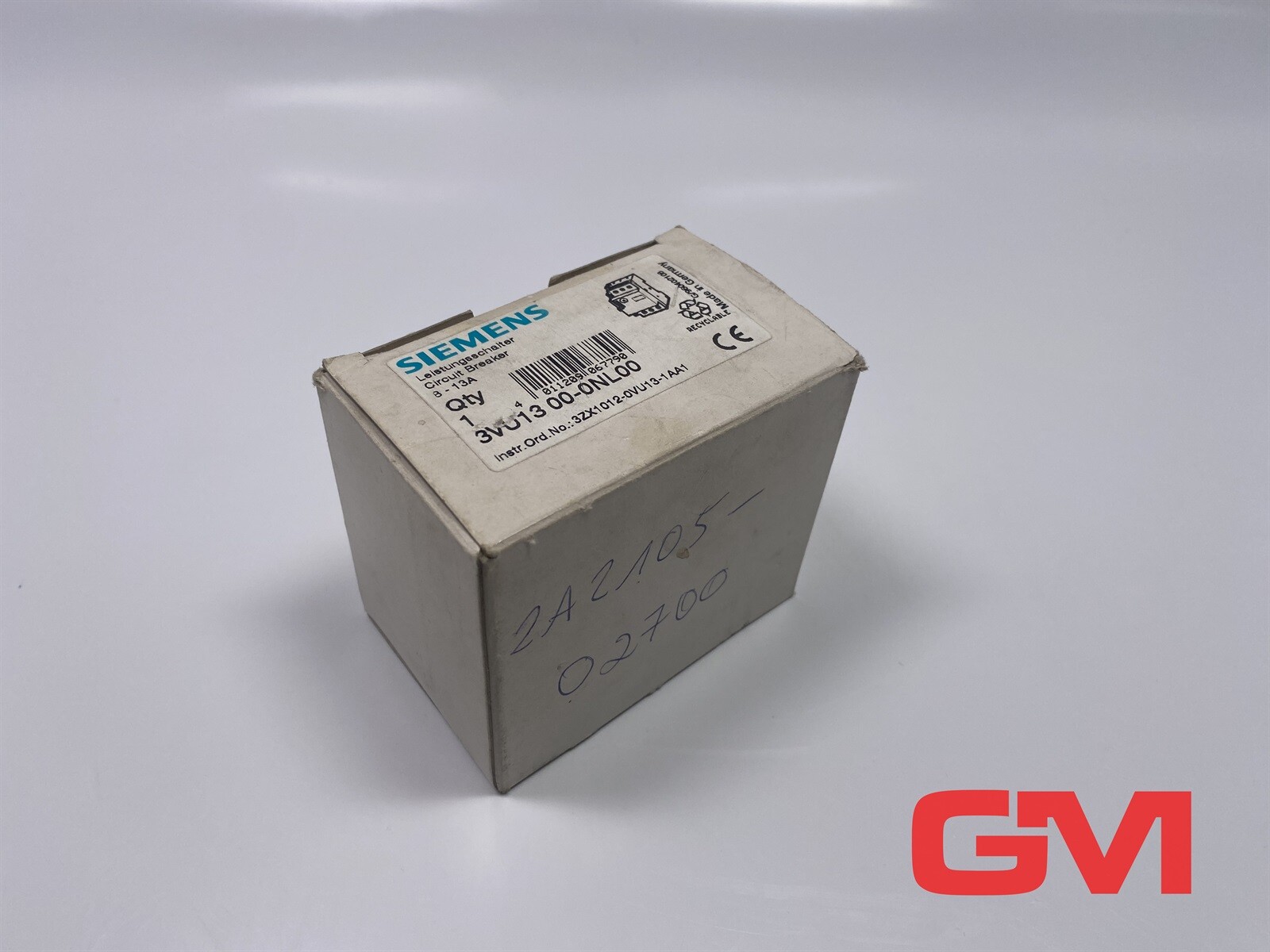 Siemens Circuit Breaker 3VU1300-0NL00 8-13A Motor Protection