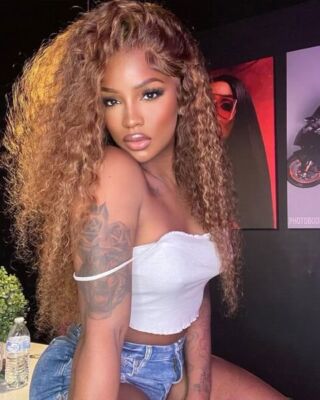 Ombre Highlight 13x4 Lace Front Wigs Human Hair Kinky Curly Honey Blonde