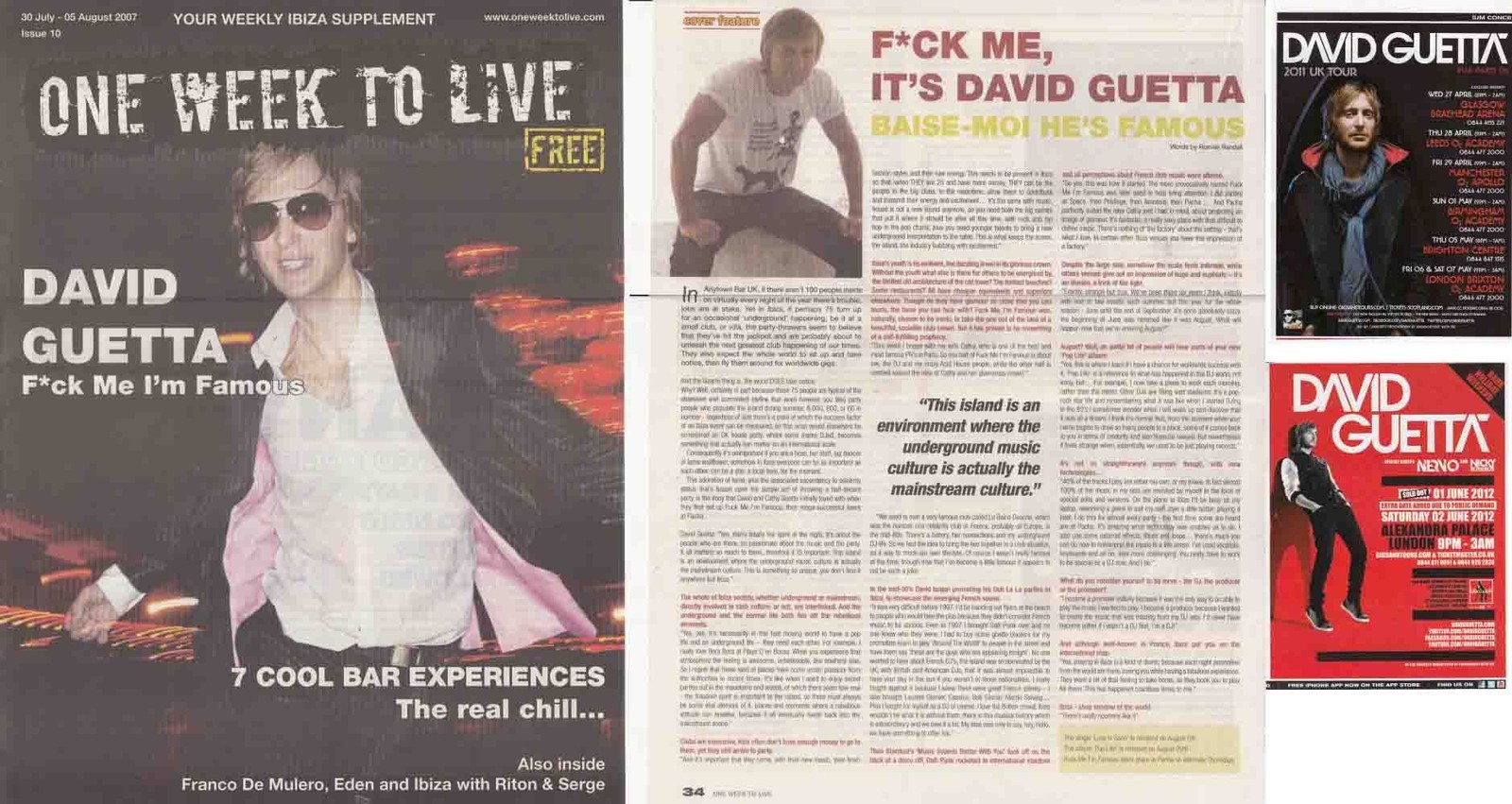David Guetta Magazine Clippings Collection