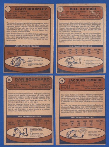 1974-75 OPC O PEE CHEE NHL HOCKEY CARD ERROR & VARIATION 1-132 SEE LIST - Picture 17 of 292