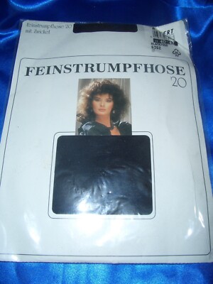 VINTAGE Kunert Feinstrumpfhose Gr. 40-42 schwarz 20 den Nylons Tights OVP