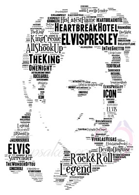 Elvis Presley The King Songs Word Art Keepsake/Gift/Collectable/Memorabilia