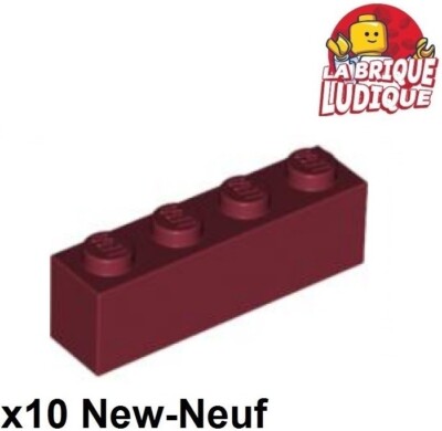 Lego 10x Stein Brick 1x4 4x1 dunkelrot/dark red 3010 NEU