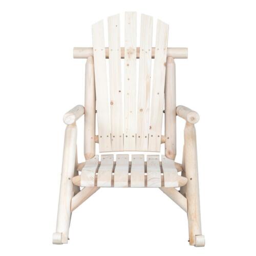 37.2" H Outdoor Rustic Single Rocking Garden Chair Adirondack Patio Chair - Picture 3 of 12