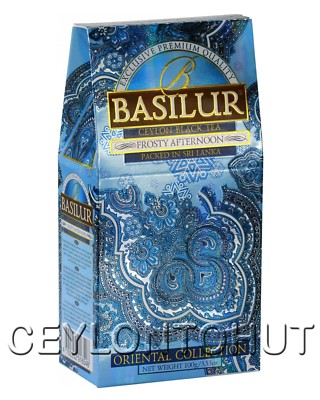 Frosty Afternoon Black Tea with white & blue cornflower Loose Leaf 100g Basilur