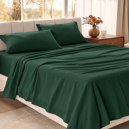 Bare Home Organic Cotton Flannel Sheet Set - 100% Cotton - Double Brushed - Picture 92 of 105