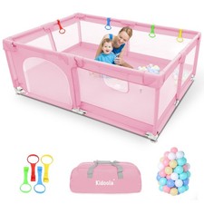 Kidoola Baby Playpen with Mat Padded Frame & Mesh Walls Large Size 150 x 180 cm