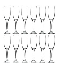 12 x timeless Champagne Flutes/Prosecco Wine Party Glasses Gift Set 190ml